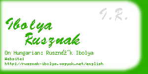 ibolya rusznak business card
